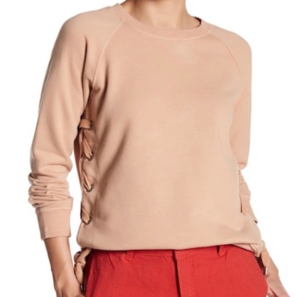 Sincerely Jules Harper Pink Lace Up Sweatshirt - Picture 8 of 12